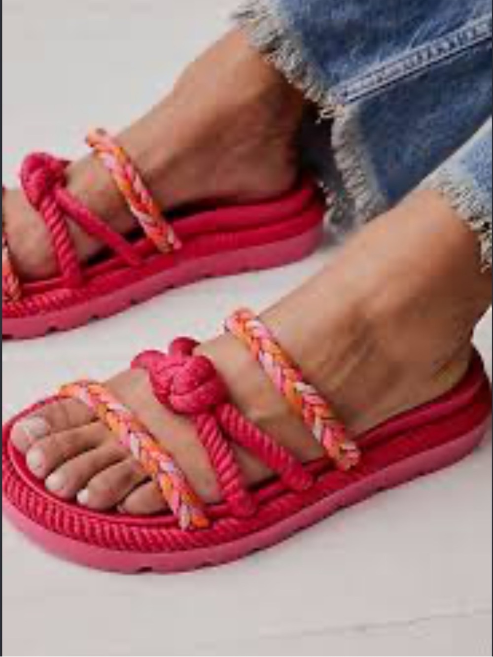 Schutz Free people pink Erin rope strappy sandals size 8B